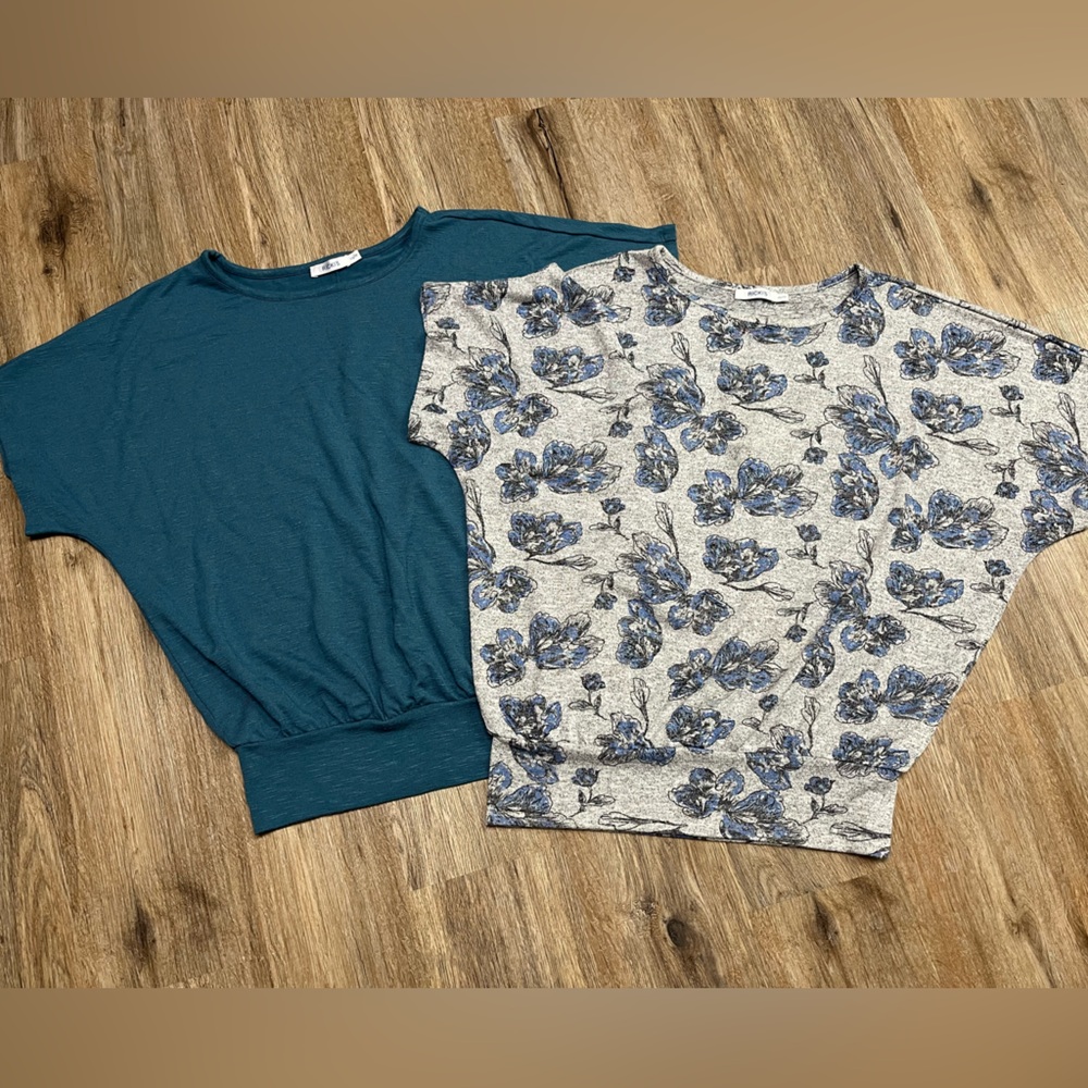 2 Dolman style short sleeve shirts